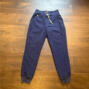 Figs Deep Blue Joggers with Silver Accents